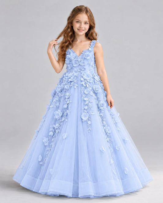 Lavender Ball Gown Girls Formal Dress Front