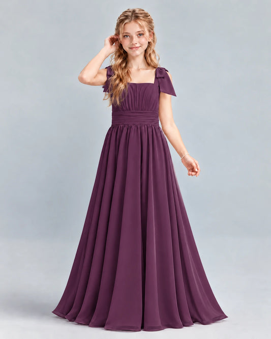 Grape A-line Junior Bridesmaid Dress Front