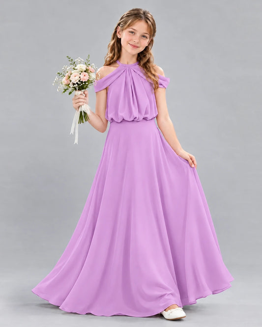 Lilac A-line Junior Bridesmaid Dress Front