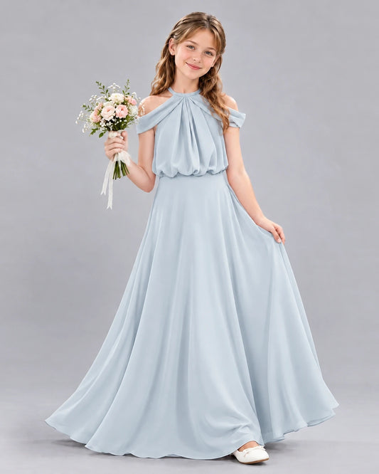 Mist A-line Junior Bridesmaid Dress Front