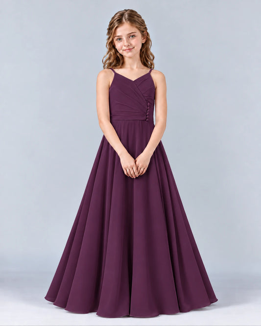 Grape A-line Junior Bridesmaid Dress Front