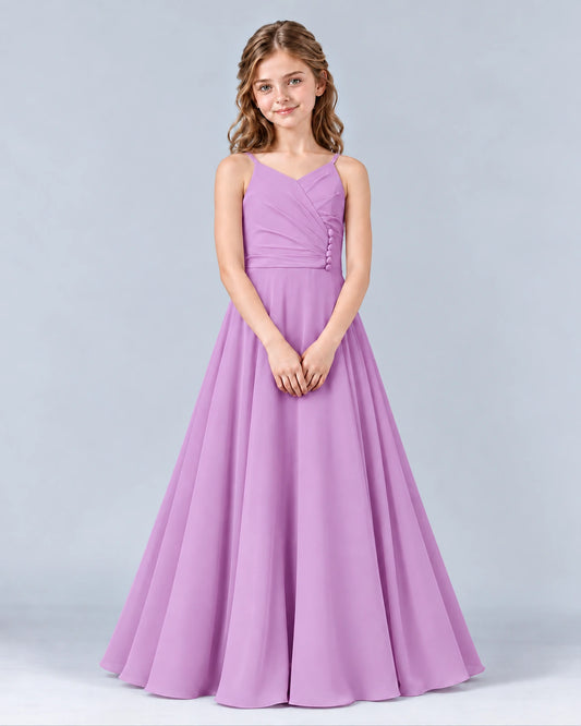 Lilac A-line Junior Bridesmaid Dress Front