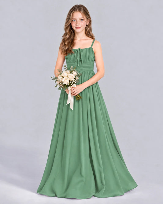 Eucalyptus A-line Junior Bridesmaid Dress Front