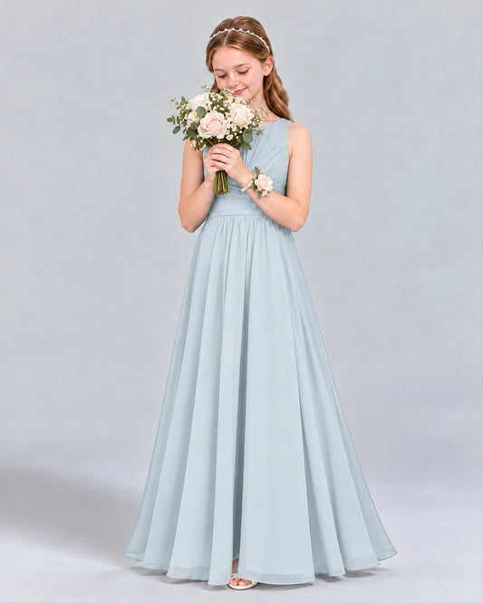 Mist A-line Junior Bridesmaid Dress Front