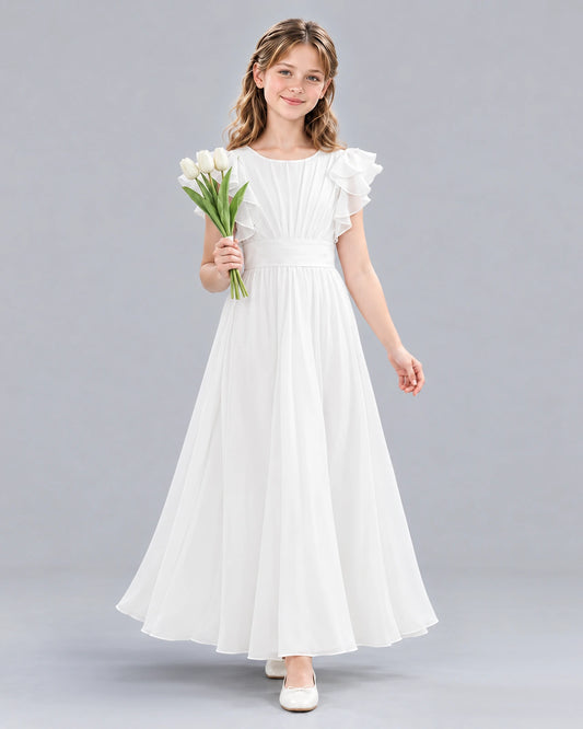 Ivory A-line Junior Bridesmaid Dress Front