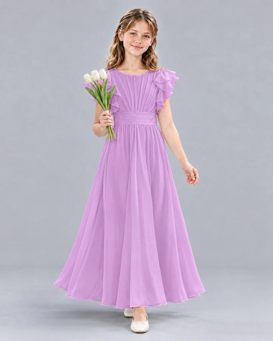 Lilac A-line Junior Bridesmaid Dress Front