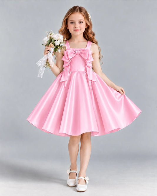Pink A-line Girls Formal Dress Front