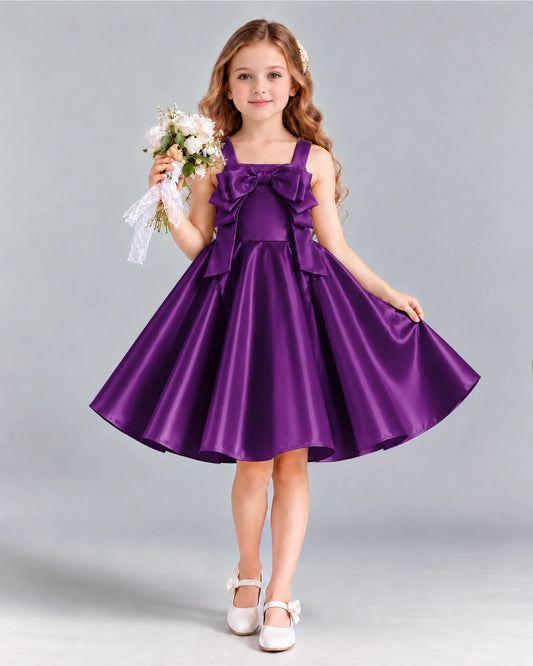Purple A-line Girls Formal Dress Front