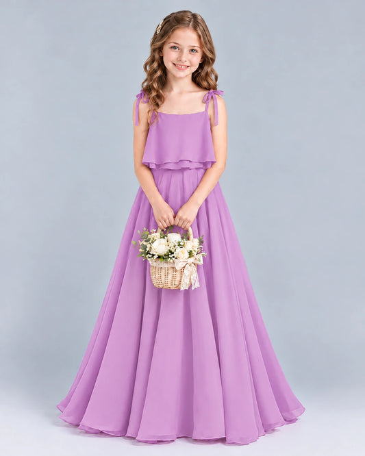Lilac A-line Junior Bridesmaid Dress Front