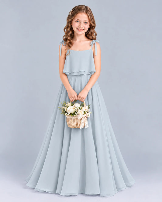 Mist A-line Junior Bridesmaid Dress Front