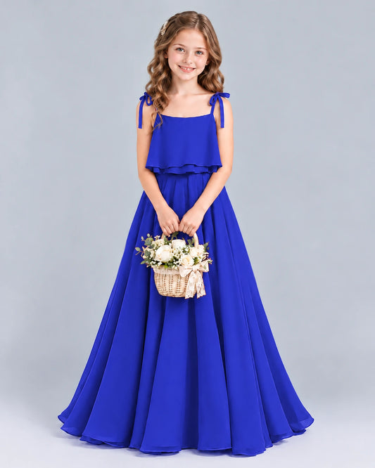 Royal Blue A-line Junior Bridesmaid Dress Front