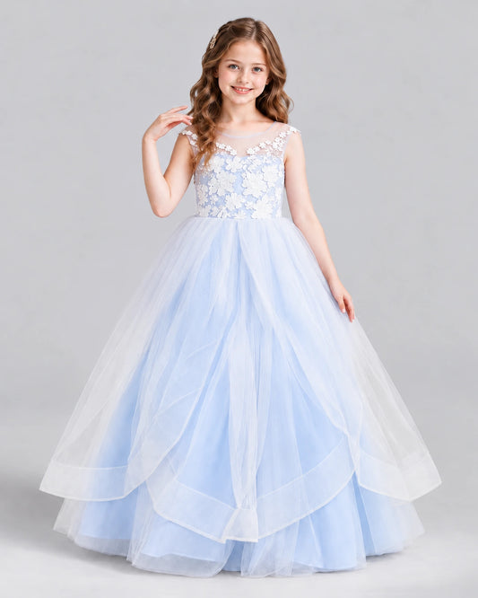 Lavender Ball Gown Girls Formal Dress Front