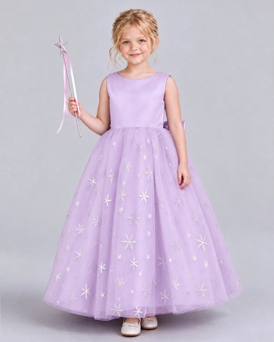 Lilac Ball Gown Girls Formal Dress Front