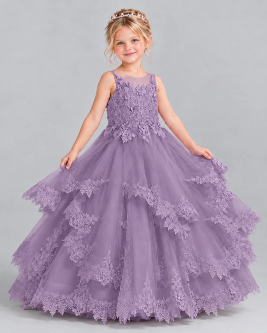 Wisteria Ball Gown Girls Formal Dress Front