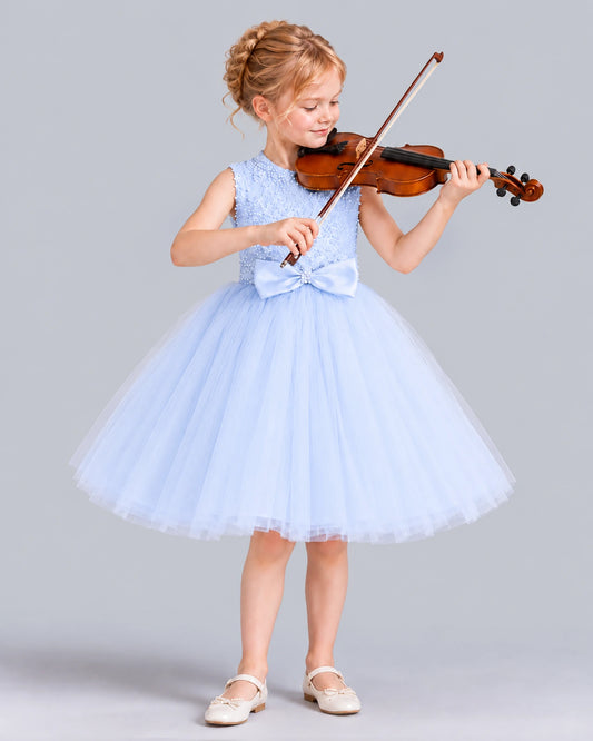 Lavender Ball Gown Girls Formal Dress Front