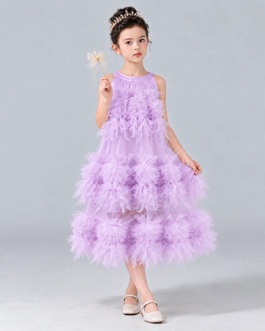 Lilac A-line Girls Formal Dress Front