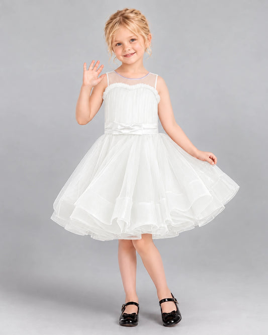 Ivory Ball Gown Girls Formal Dress Front