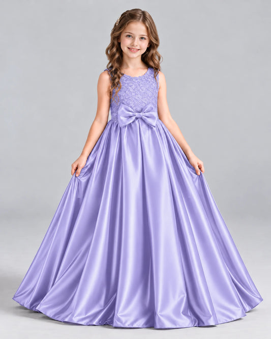 Lavender Ball Gown Girls Formal Dress Front