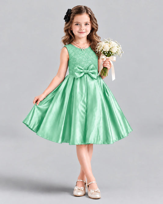 Mint Green A-line Girls Formal Dress Front