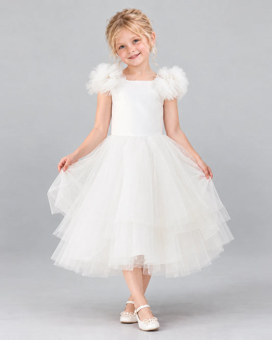 Ivory Ball Gown Flower Girl Dress Front