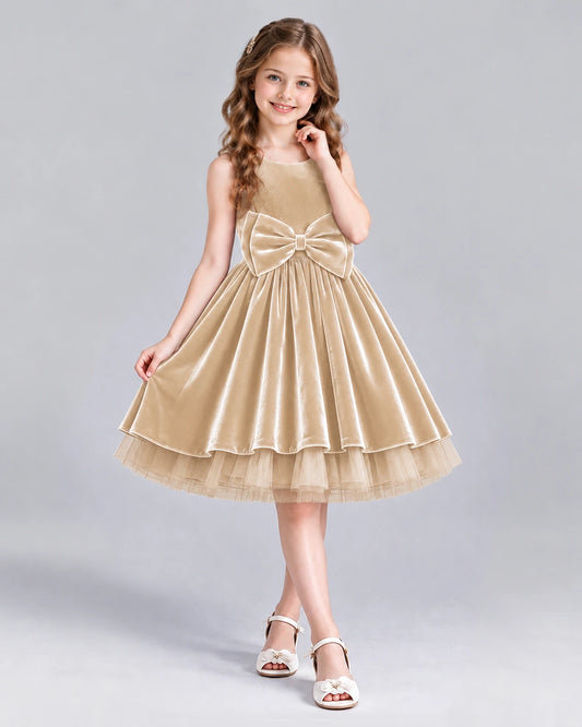 Champagne Ball Gown Girls Formal Dress Front