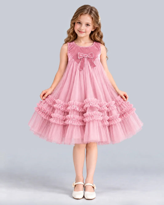 Pink Ball Gown Girls Formal Dress Front