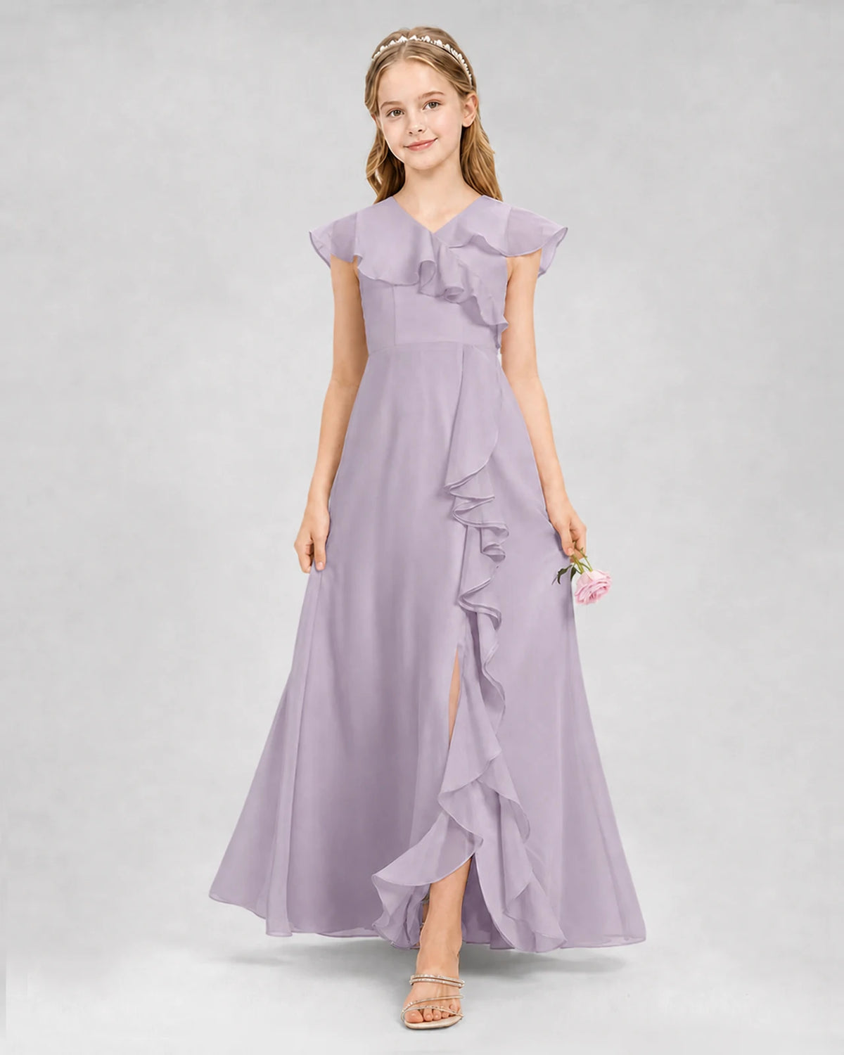 Wisteria A-line Junior Bridesmaid Dresses Back