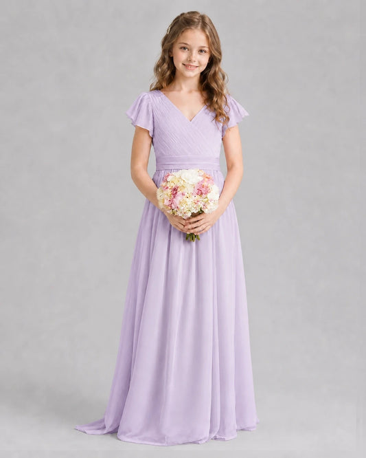 Lavender A-line Junior Bridesmaid Dresses Front