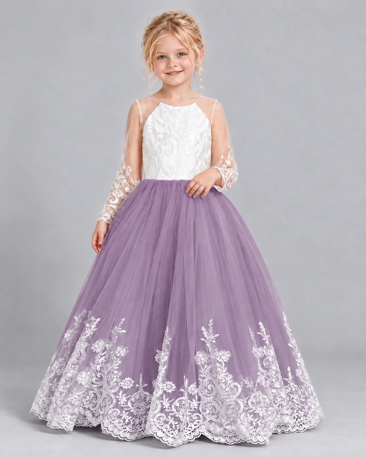 Wisteria Ball Gown Girls Formal Dress Front