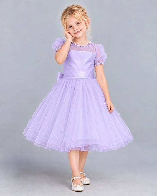 Lavender Ball Gown Girls Formal Dress Front