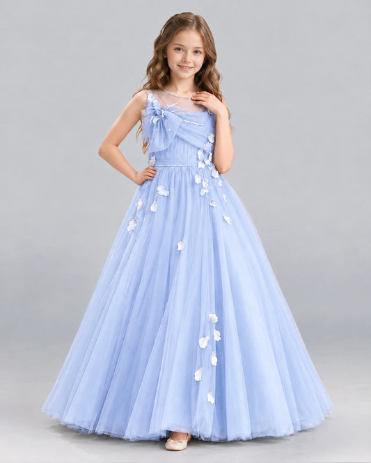 Lavender Ball Gown Girls Formal Dress Front