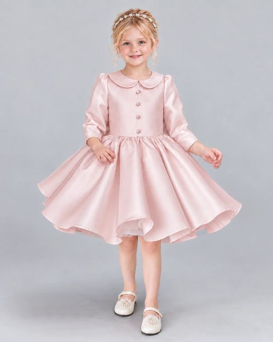 Blush Pink A-line Girls Formal Dress Front