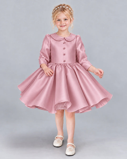 Dusty Rose A-line Girls Formal Dress Front
