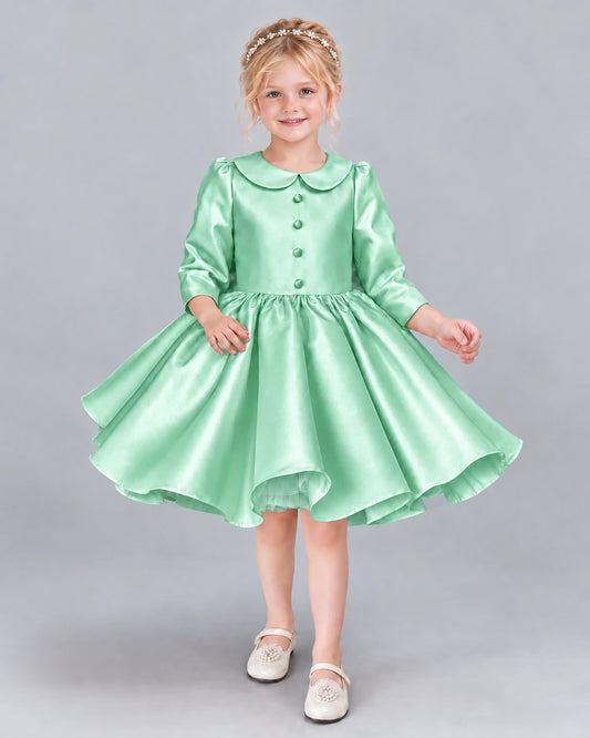 Mint Green A-line Girls Formal Dress Front