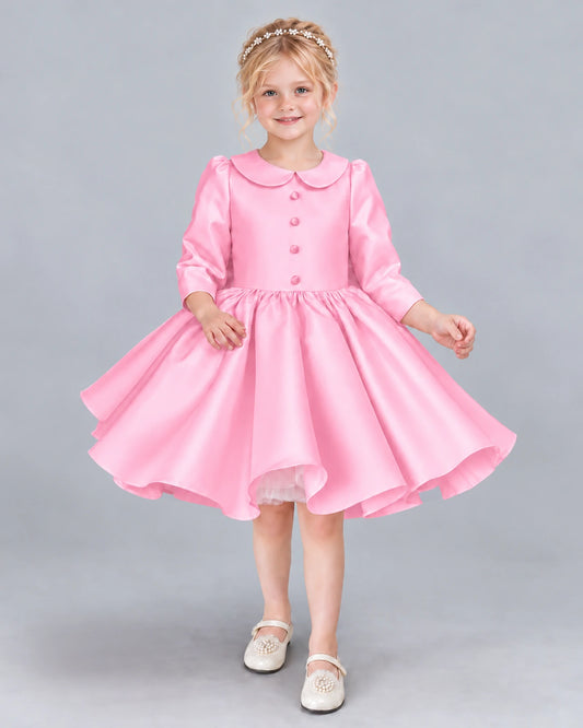 Pink A-line Girls Formal Dress Front