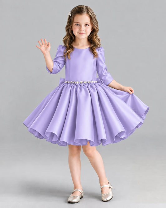 Lavender Ball Gown Girls Formal Dress Front