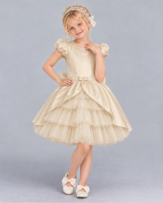 Champagne Ball Gown Girls Formal Dress Front
