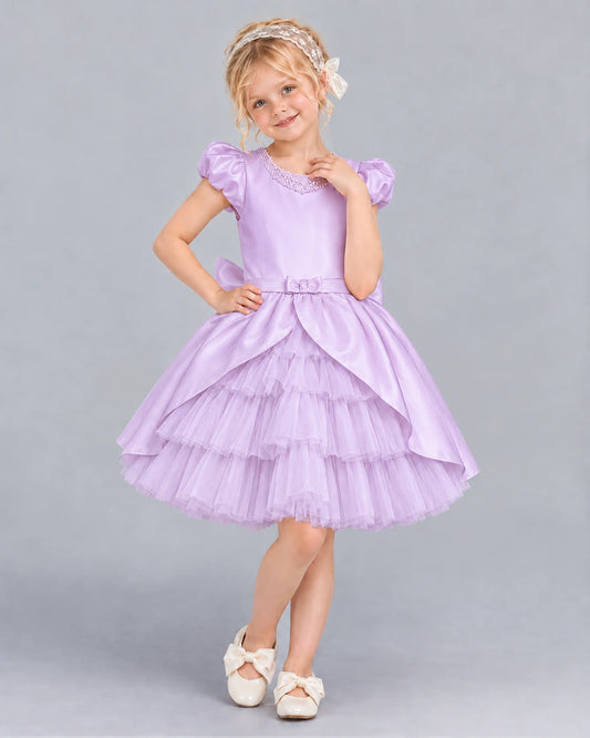 Lilac Ball Gown Girls Formal Dress Front