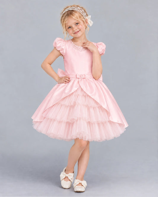Pink Ball Gown Girls Formal Dress Front