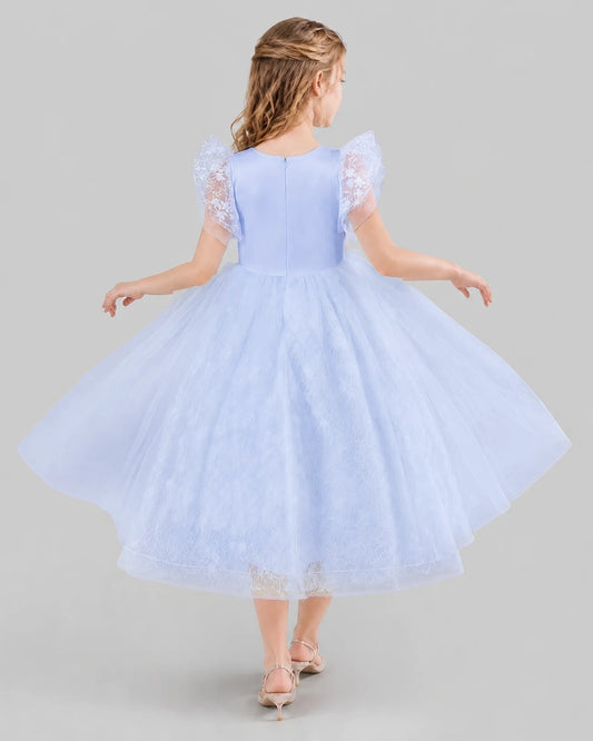 Lavender Ball Gown Flower Girl Dresses Back