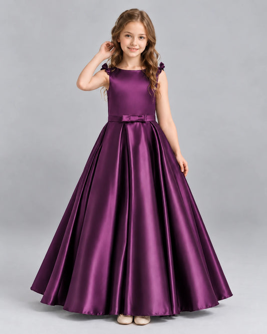 Grape Ball Gown Girls Formal Dress Front