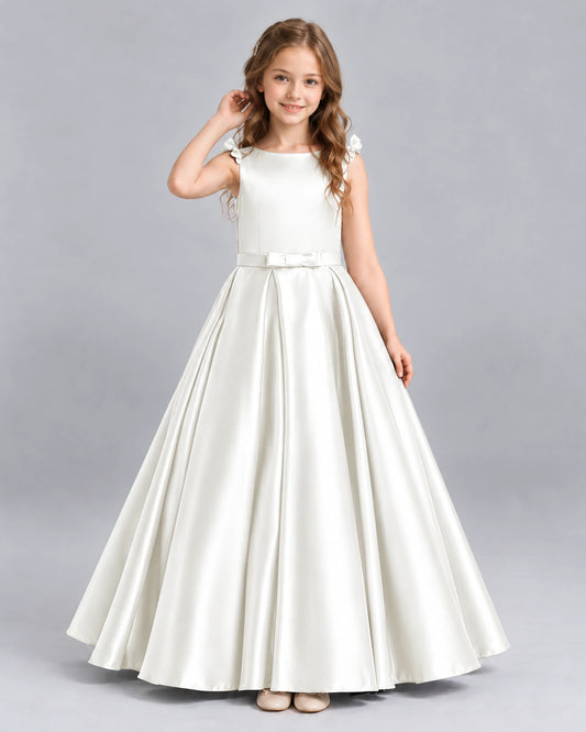Ivory Ball Gown Girls Formal Dress Front