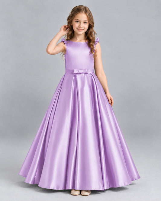 Lilac Ball Gown Girls Formal Dress Front