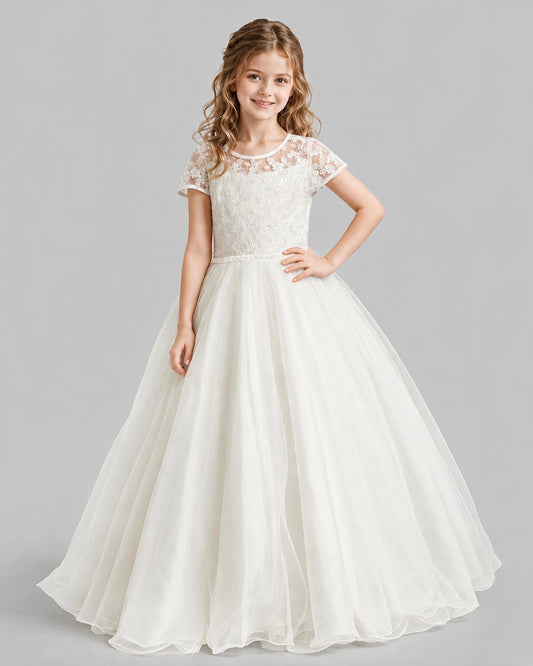 Ivory Ball Gown First Communion Dresses Front
