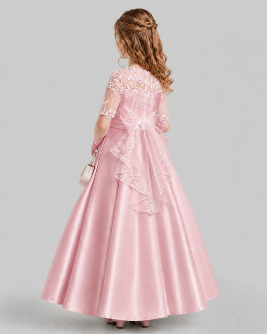 Pink A-line Junior Bridesmaid Dresses Front