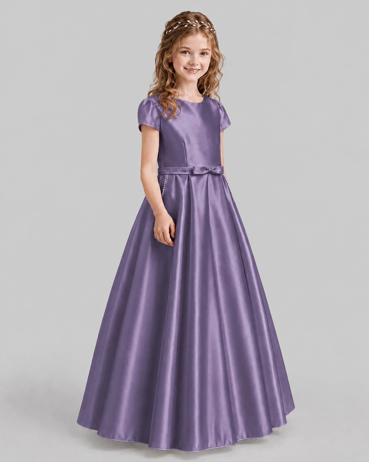 Wisteria A-line Junior Bridesmaid Dresses Side