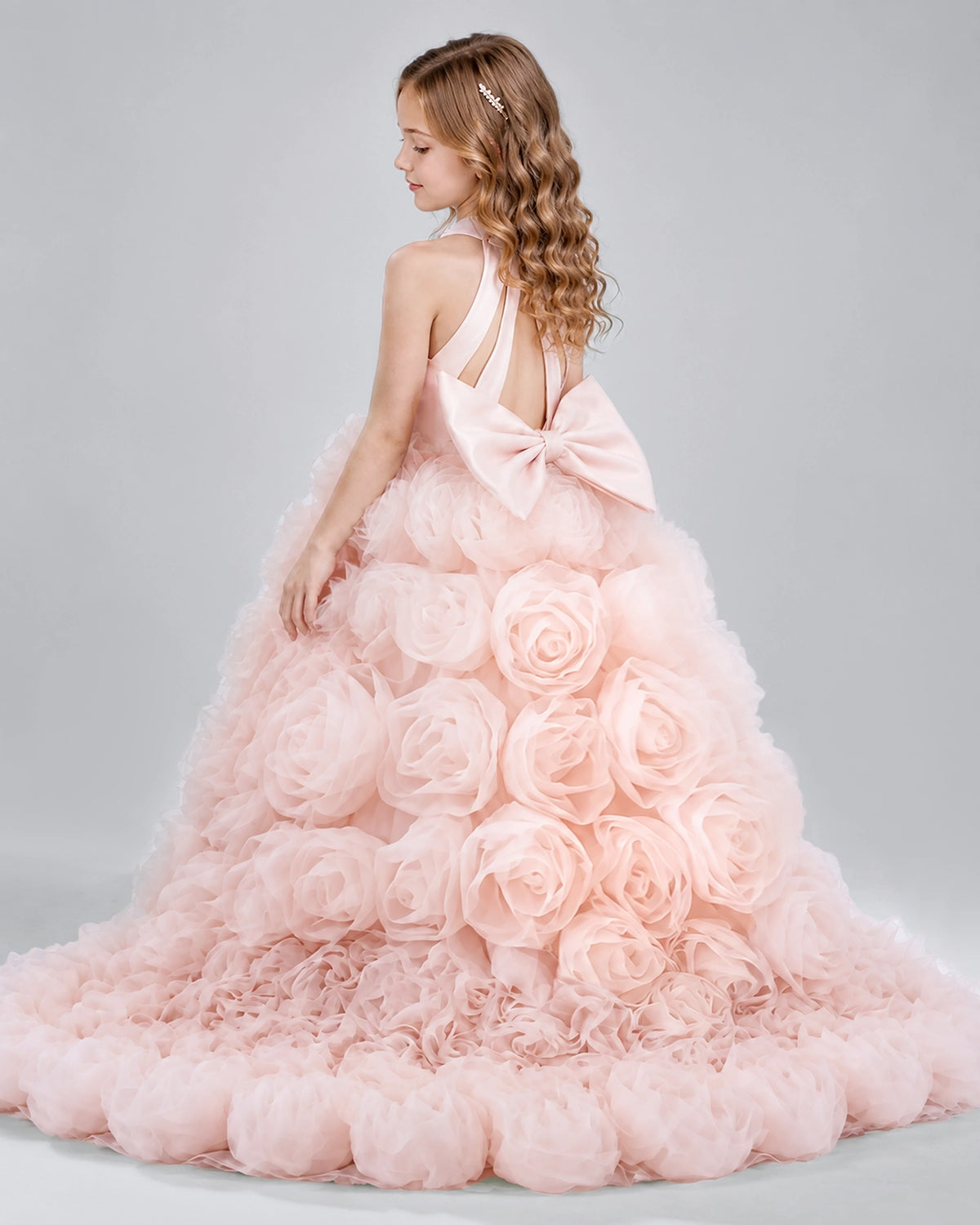 Pink Ball Gown Girls Pageant Dresses Pose