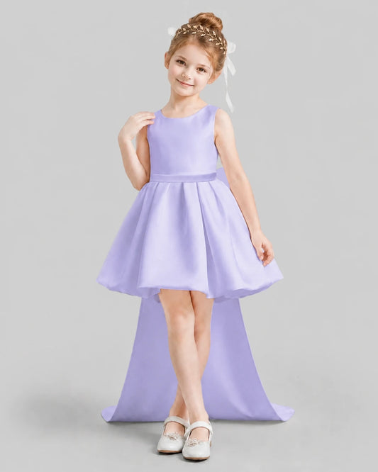 Lavender Flared Girls Formal Dresses Front