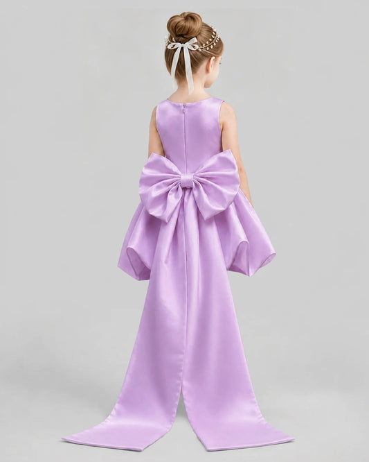 Lilac Flared Girls Formal Dresses Back