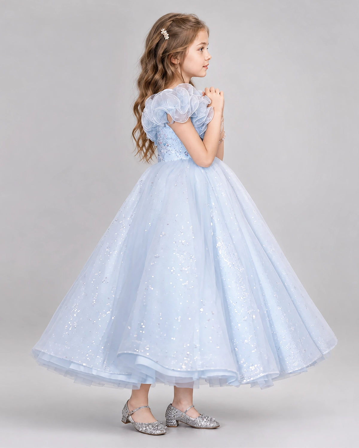 Lavender Ball Gown Flower Girl Dresses Side